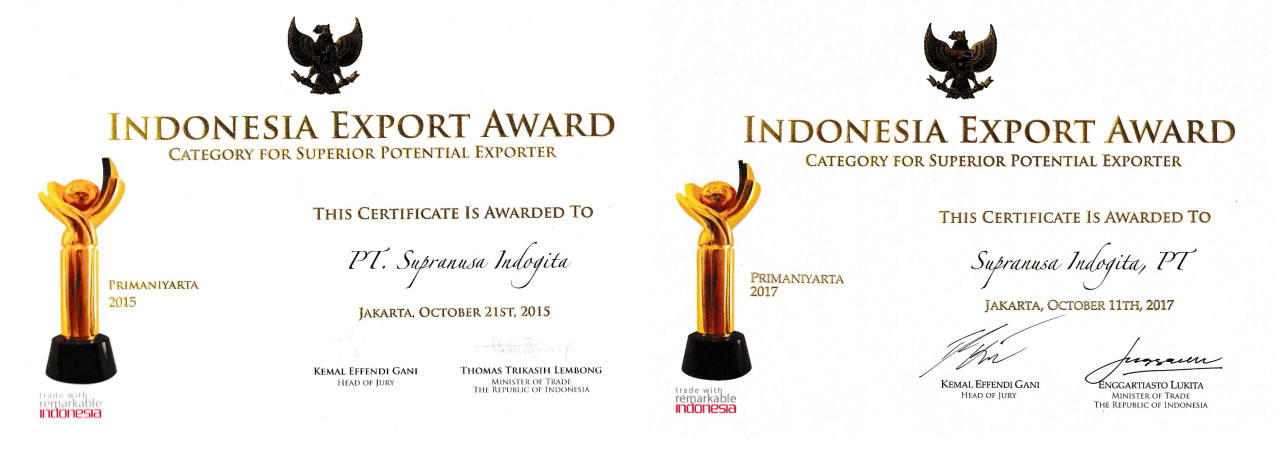PT. Supranusa Indogita Primaniyarta Award Recognition